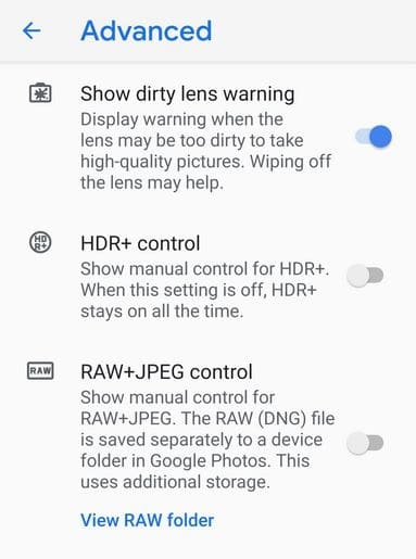 Google Camera RAW supported
