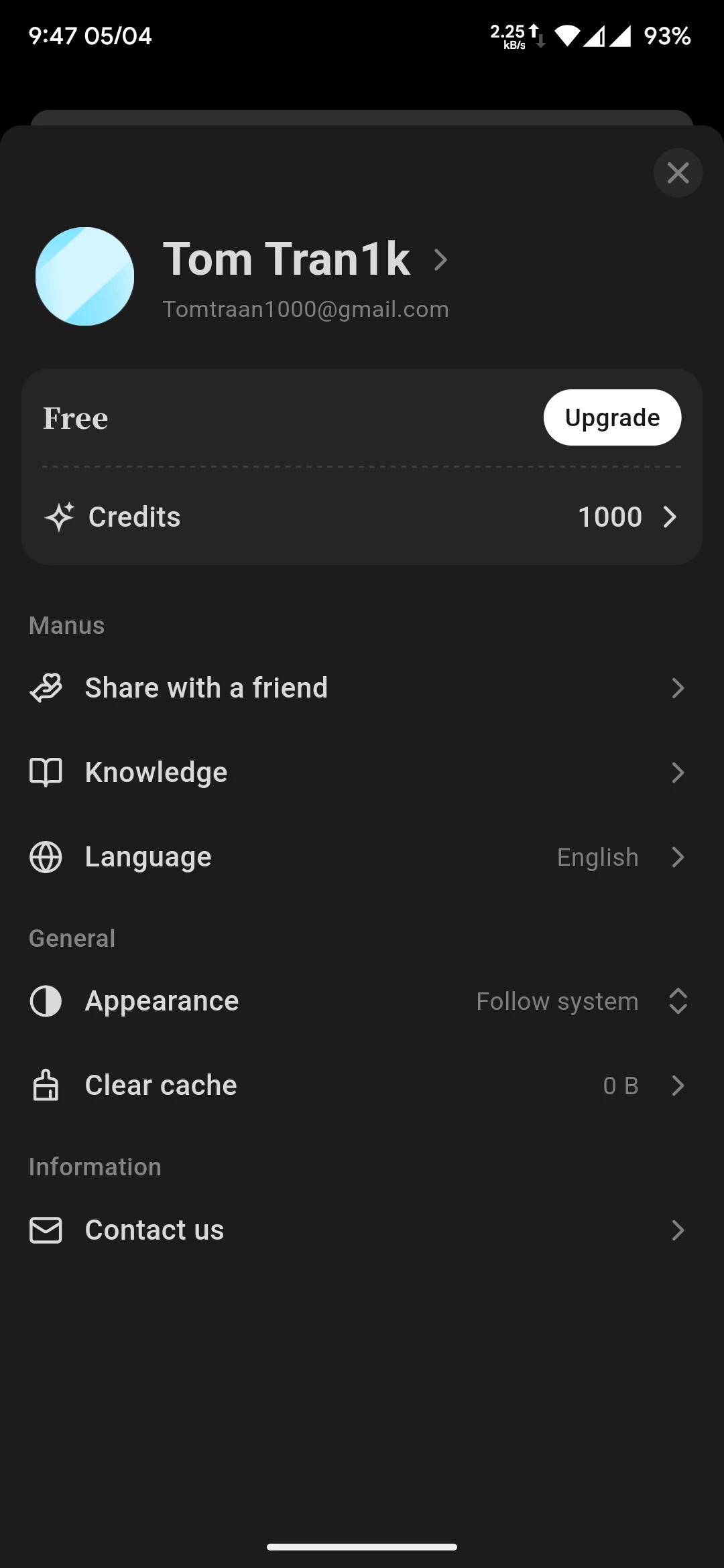 tai khoan Manus AI mien phi 1000 credit