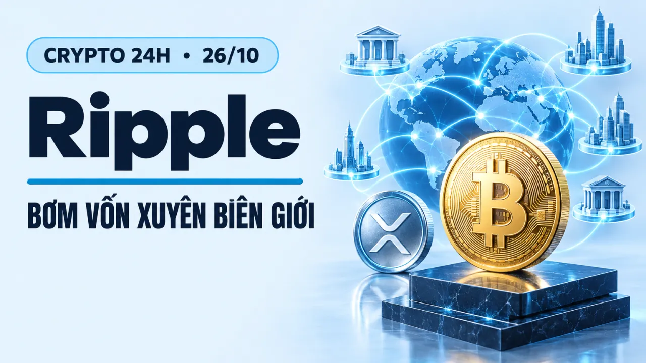 Ripple RLUSD - Ripple RLUSD đưa vốn thanh toán lên XRPL, Bitcoin ETF phục hồi dòng tiền | Crypto 24h 26/10